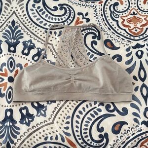 Gray Lace Halter Bralette